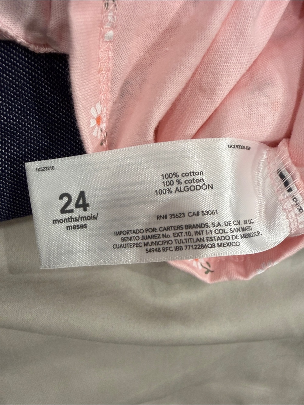 NWT - Carter's Pink 'Happy' Peplum Bodysuit with Navy Leggings (2pcs Set) - Picture 8 of 10